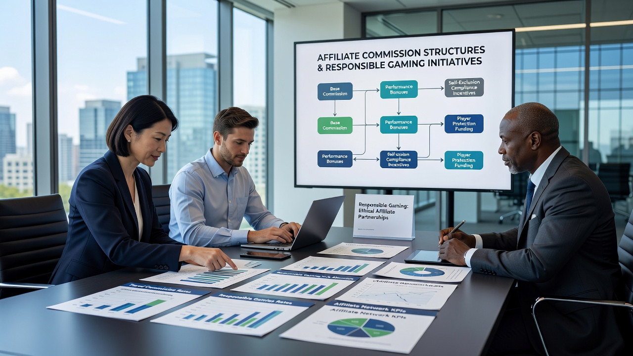 Chart illustrating how commission tiers adjust based on responsible gaming compliance rates