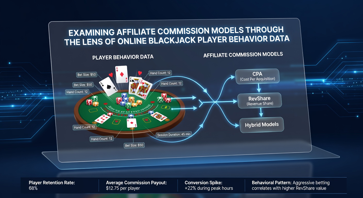 Graph showing online blackjack session durations and betting patterns across different affiliate commission models in 2026