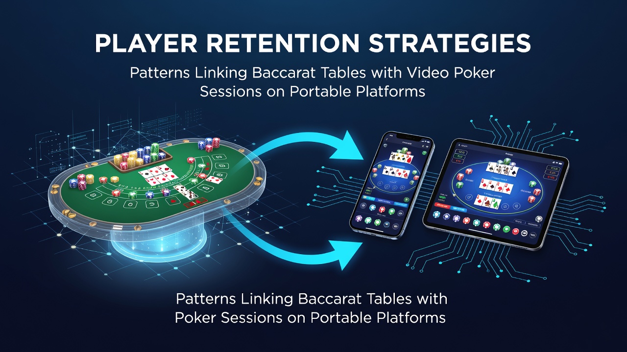 Mobile interface showing baccarat table and video poker side by side on a portable device
