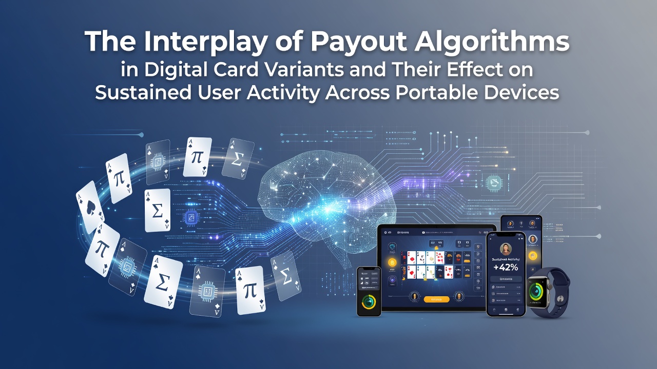 Mobile device displaying digital card game interface with payout metrics overlay