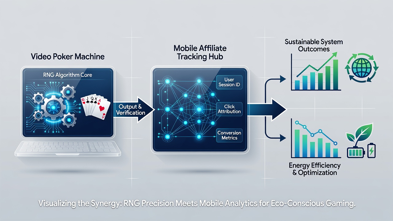 Mobile dashboard interface displaying video poker session analytics linked to affiliate referral sources and retention metrics