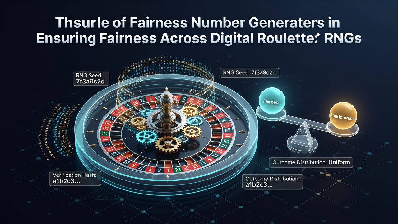 Technical diagram showing random number generator integration with digital roulette wheel simulation