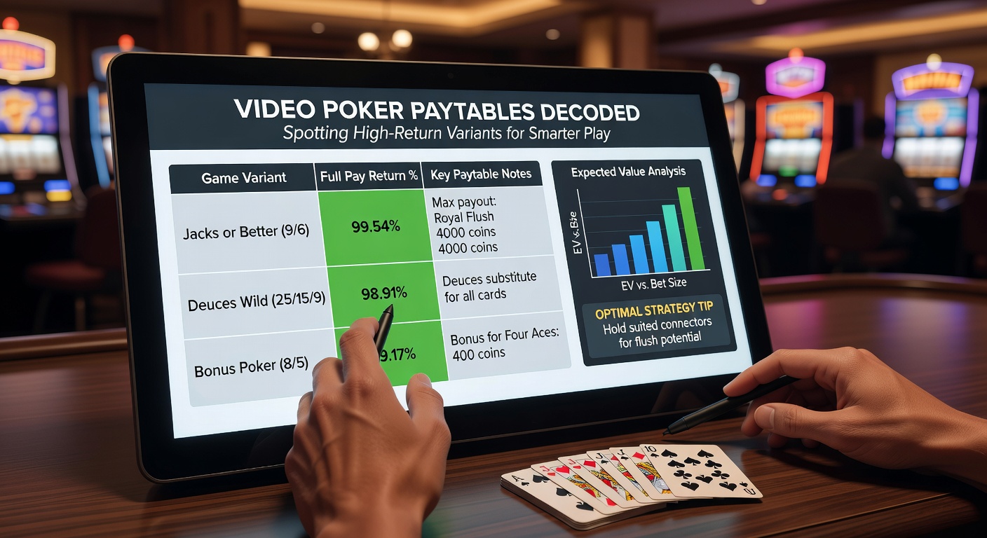Side-by-side comparison chart illustrating payout differences between full-pay 9/6 Jacks or Better and a short-pay 7/5 variant